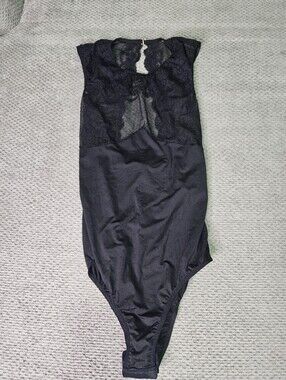 Black Teddy With Sheer Lace Bust, Small